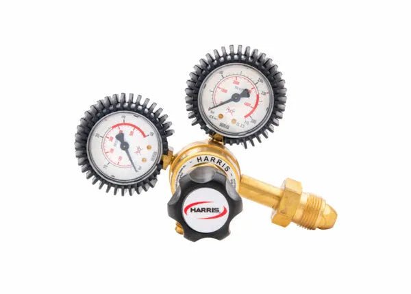 Harris 601-400-580 Argon/Nitrogen Single Stage Regulator with dual gauges, HVAC welding tool, 3000648, at WeldingMart.