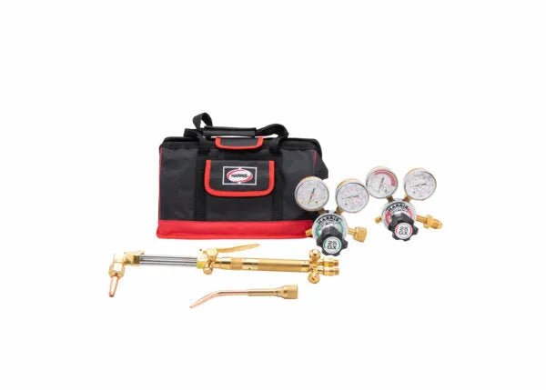Harris 85-25FGX-510 Steelworker Cutting Torch Kit with brass torch, regulators, gauges & bag—welding equipment at WeldingMart.