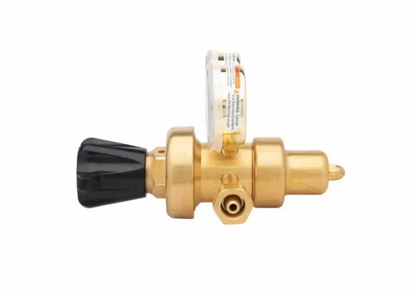 Harris 9235-350-350 Two Stage Regulator for welding, brass body, pressure gauge & fitting, for hydrogen/methane gas purging.