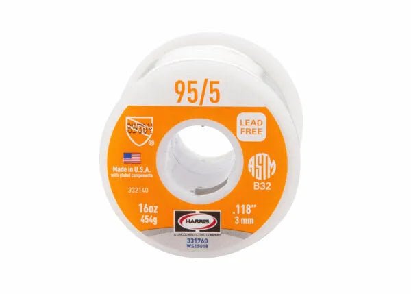 Harris 95/5 Lead-Free Solid Wire Solder 0.118 in 1 lb Spool 331760 - WeldingMart.com