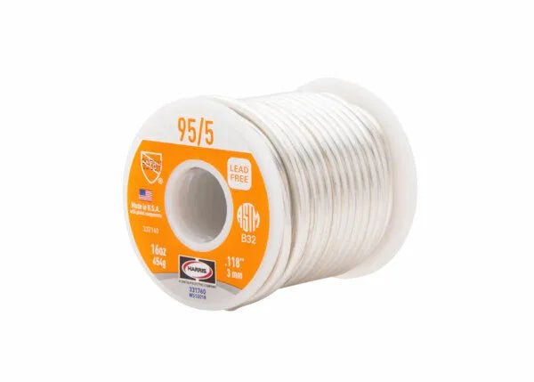 Harris 95/5 Lead-Free Solid Wire Solder 0.118 in 1 lb Spool 331760 - WeldingMart.com