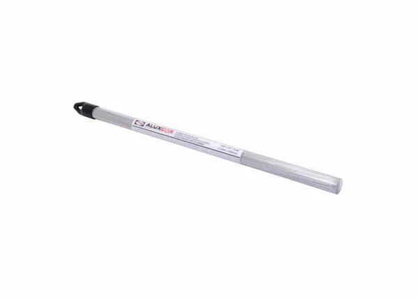 Harris Aluxcor 4047 aluminum flux cored brazing wire, .062"x20", 1/2lb tube for HVAC, welding tools, shown on white background.