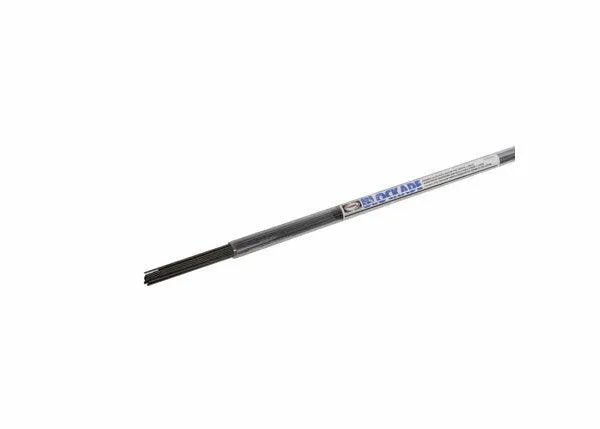 Harris BKFC2500R1 Flux-Coated Phos-Copper Brazing Alloy 2.0x500mm in clear tube, blue/white label—welding accessory.