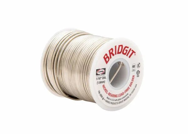 Harris - Bridgit Lead-Free Solid Wire Solder .118" x 1 lb Spool - BRGT61POP - WeldingMart.com