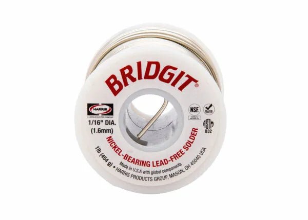 Harris - Bridgit Lead-Free Solid Wire Solder .118" x 1 lb Spool - BRGT61POP - WeldingMart.com