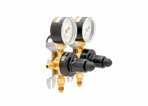 Harris CB2 Beverage Regulator Secondary, Soda, 160 PSI, 1/4 SAE, 1/4 SAE, 2 Pressure, 1/4 SAE Thru - 3005222 - WeldingMart.com