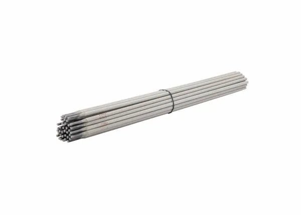 The Harris E7014 Stick SMAW Welding Rod 5/32 5 Tube 7014705 features uniformly stacked gray electrodes, secured with a black wire and displayed horizontally against a plain white background.
