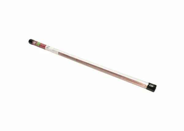 The Harris ER70S-2 Mild Steel TIG Welding Alloy, 1/8 in (3.2 mm), 10 lb box (E70S260), is shown with black end caps and a white label. Perfect for carbon and mild steel GTAW applications. Displayed on a white background.