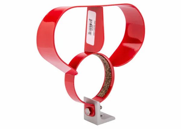 Harris Gauge Guard for 25GX-425-45 Fuel Gas Regulators, heavy-duty steel welding accessory, red, curved arms, bolt mount.