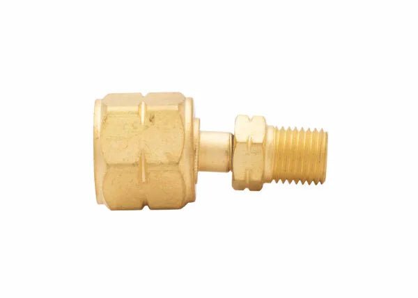Harris Hose Acetylene Adaptor 9004419, M/A-to-F/B LH, welding accessory with hex nut and male thread, on white background.