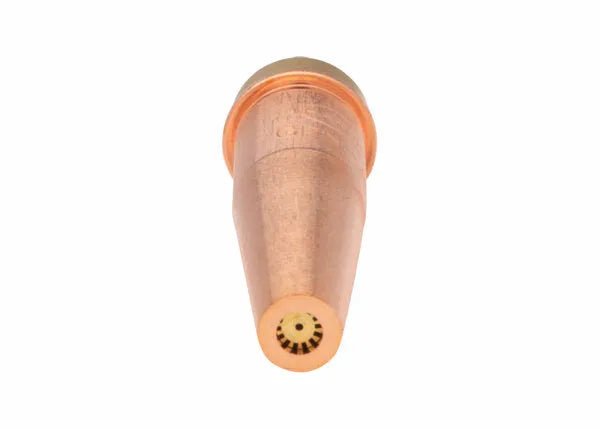 Harris Model 1-GPN-00 V-Series Hand Cutting Tip 1502301, copper nozzle, welding tool for precise metal fabrication tasks.