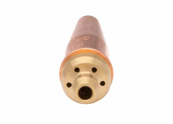 Harris 1-GPN-4 V-Series Hand Cutting Tip 1502306 for welding torches, multiple holes, precise cutting, on white background.