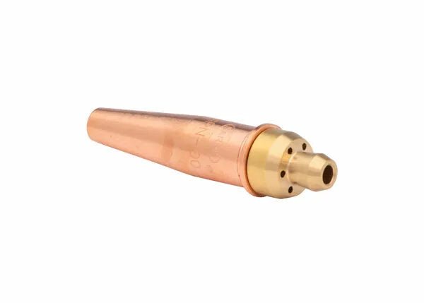 Harris 1-GPN 7 V-Series Cutting Tip 1502328 for propane/natural gas welding torches, copper/brass, shown on white background.