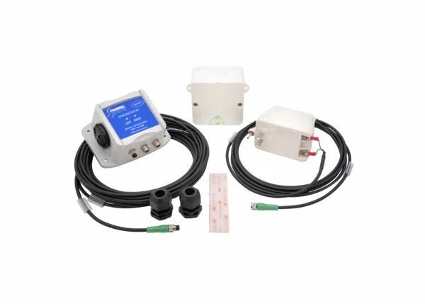Harris Model 1031 Annunciator Alarm System 4300823 with connectors, clamps, cables—essential welding accessories on white background.