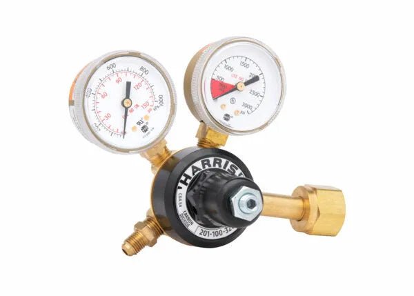 Harris Model 201-100P-320i CO2 Brass Beverage Regulator - 3001994 - WeldingMart.com