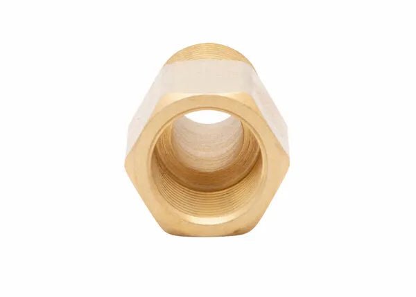 Harris Model 2357-3 Nipple for 2290 Heating Tips, brass welding accessory with threaded interior, shown on white background.