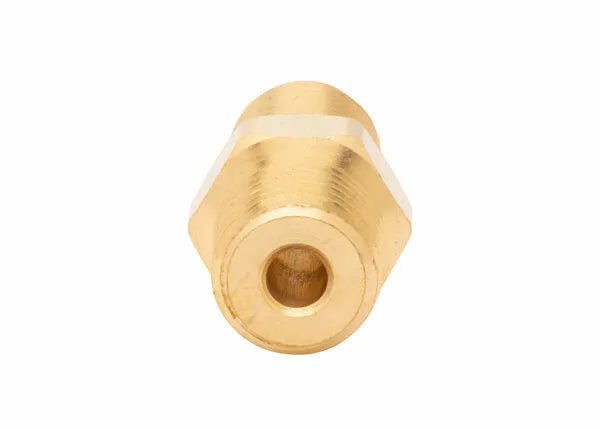 Gold Harris Model 2357 welding nipple nut for Model 2290 heating tips, high-quality accessory for welding equipment.