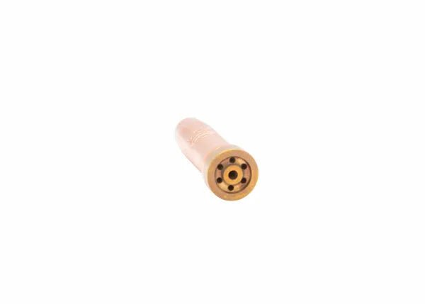 Harris Model 3690-00P Hand Cutting Tip-1500600 for welding torches, gold end with 5 holes, shown on white background.