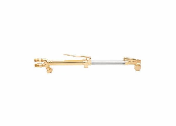 Harris 1001216 42-4AFL Hand Cutting Torch for welding, brass/silver build, dual valves, long handle on white background.