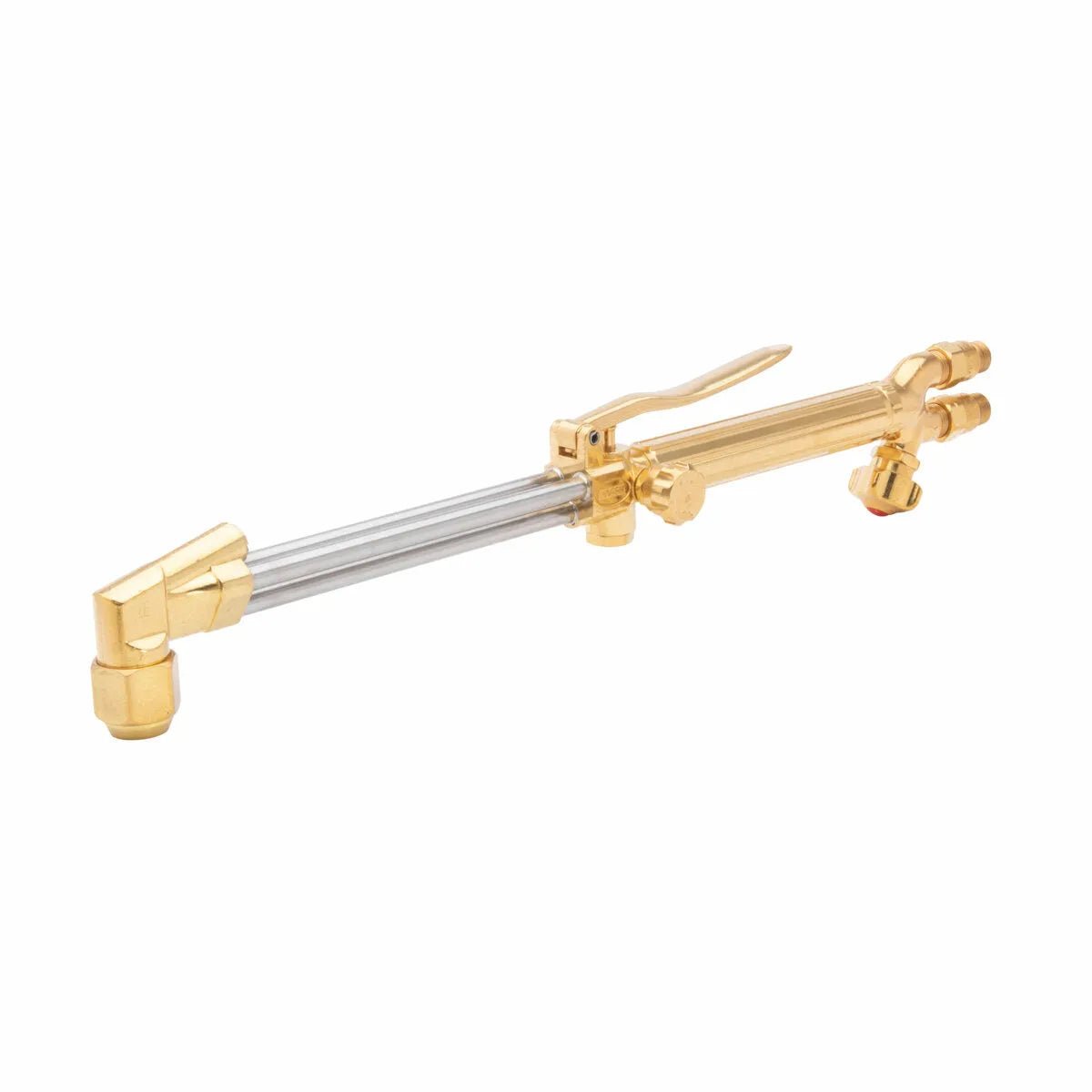Harris 1001204 42-4E 17" brass hand cutting torch, 90° head, control valves; top welding tool for all fuel gases from WeldingMart.