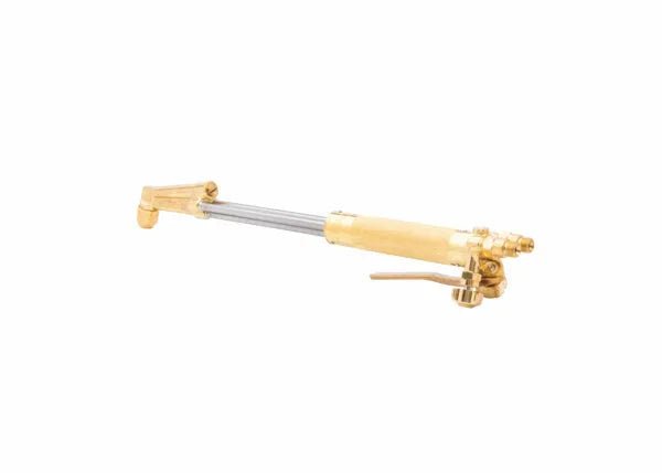 Harris 1003464 62-5AEL 21" hand cutting torch for welding with brass & silver build, 70° head angle, 3 valves, long nozzle.