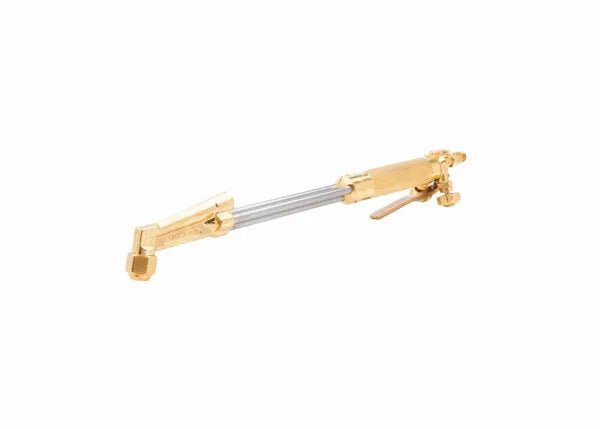 Harris 1003351 62-5AEL cutting torch, 36" handle, 70° head, brass/silver, FlashGuard, welding tool on white background.