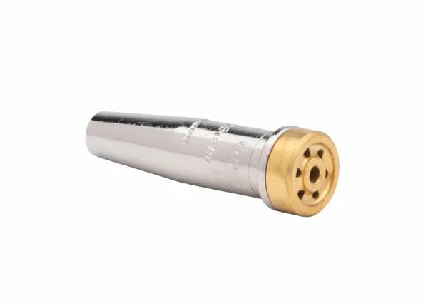 Harris Model 6290-2NFF Hand Cutting Tip 1501030, silver and gold, welding torch accessory on white, sleek durable design.