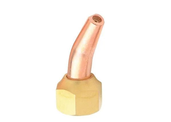 Harris Model 6290-2NFFR Rivet Cutting Tip for welding torches, brass/copper, bent nozzle, WeldingMart welding accessory.