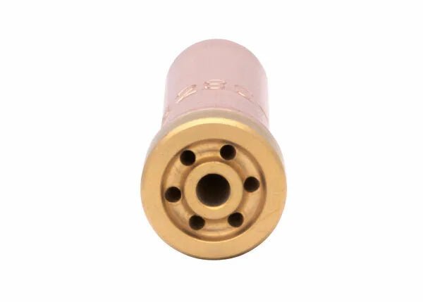 Harris 6290-5NH Machine Cutting Tip 1501120 for welding, brass finish, circular holes, WeldingMart welding accessory, white background.