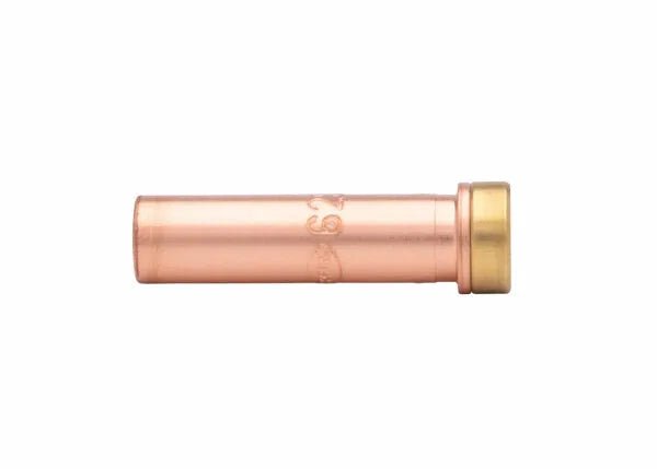 Harris 6290-5NH Machine Cutting Tip (1501120) for welding torches, copper body, gold cap, on white background, WeldingMart.