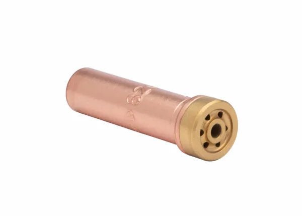 Harris Model 6290-5NH machine cutting tip 1501120 for welding, copper/brass, precision holes, shown on white background.