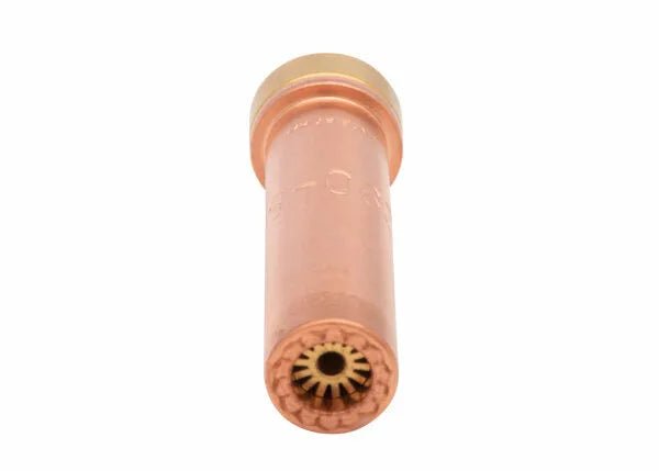 Harris 6290-7NH Machine Cutting Tip (1501140) close-up, showing precise nozzle for welding equipment and high-speed metal cutting.