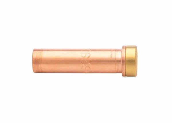 Harris Model 6290-8NH Machine Cutting Tip 1501190 for welding equipment, copper, wide-end design, shown on white background.