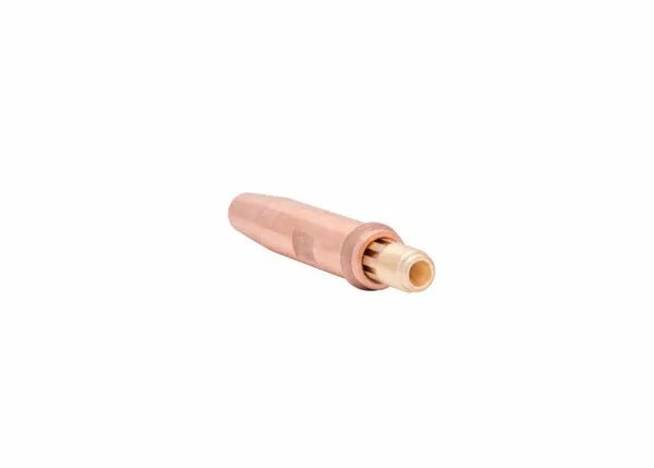 Harris 8090-3 Machine Cutting Tip 1501940, copper end & brass core, welding tool accessory on white background.