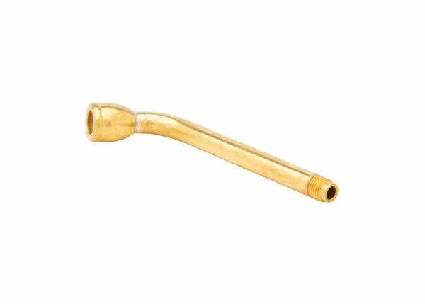 A Harris Model 8593 brass tip tube with a threaded end for secure fitting connections. The opposite end is flared, and the tube is isolated on a white background.