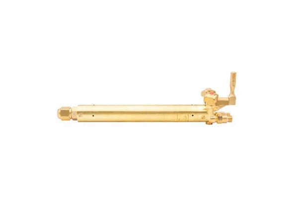 Brass torch handle with side valve lever for Harris 1101465 98-6TFR-32 cutting torch, welding tool accessory, on white background.