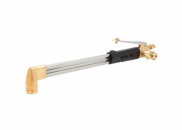 Harris 1001983 980-F Hand Cutting Torch, 19" body, 90° head, FlashGuard valves; oxy-acetylene welding tool on white background.