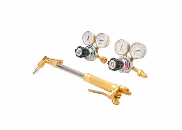 Harris Model ALT 25GX Cutter Pac brass welding torch handle with gauges and regulators for oxygen cutting, at WeldingMart.
