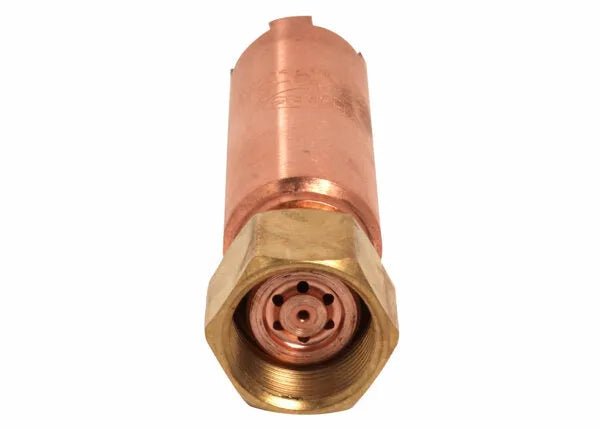 Harris Model H-62-3P Heating Tip (9100520) for welding, brass/copper, threaded end, multiple gas holes, WeldingMart accessory.