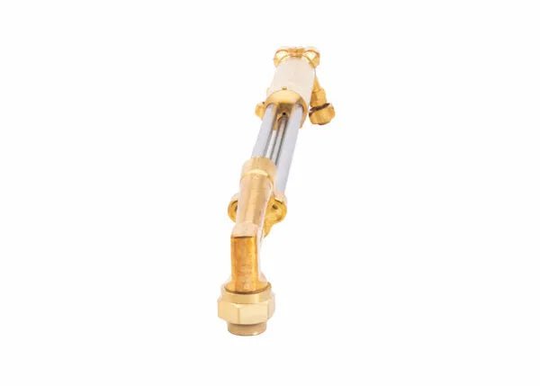Harris V-62-5EL 21" 90° Head Angle Hand Cutting Torch, brass & steel, pro welding tool at WeldingMart, isolated background.