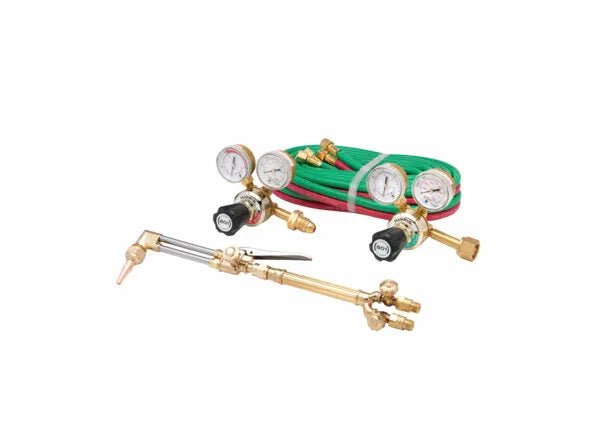Harris VH10-801-510 MD V-Series Ironworker Kit with regulators, gauges, hoses & torch handle for oxy-acetylene welding.