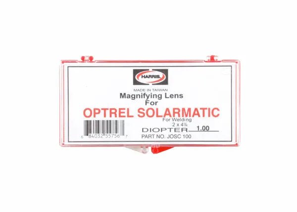 Harris Optrel Solarmatic Comfort welding helmet cover lens 2 x 4-1/4, DIOPTER 1.00, 5-pack, genuine WeldingMart accessory.
