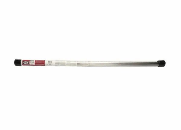 A transparent tube with black caps and a red-and-white label holds Harris R45 W1060 Copper-Coated Oxy-Fuel TIG GTAW Welding Rods, 1/8 x 36, set against a white background.