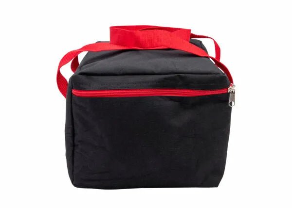 Harris Replacement Tool Kit Bag 8855094—black insulated welding tool bag with red zipper, perfect for ironworker accessories.