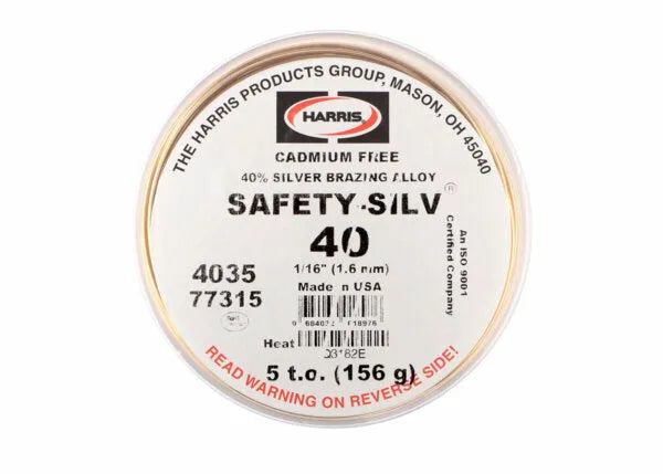 Harris Safety-Silv 40 High Silver Brazing Alloy 1/16 X 5 TO PKG - 4035 - WeldingMart.com
