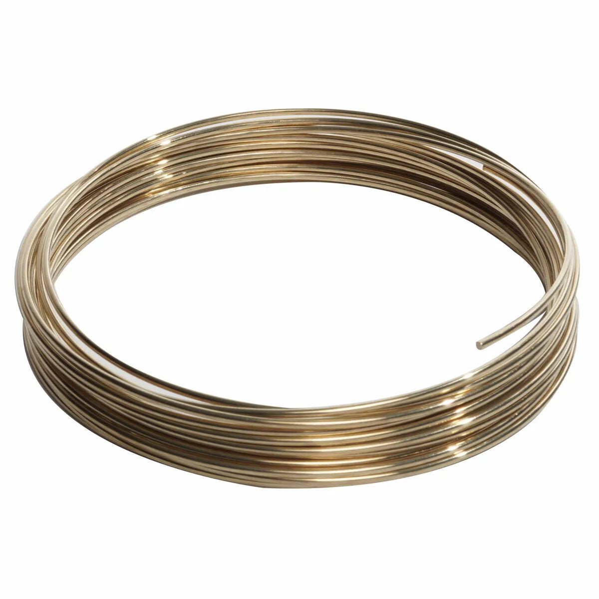 The Harris 4533 - Safety-Silv 45 Silver Brazing Alloy (1/16 in, 3 oz cup) is a coiled, shiny brass-colored wire resembling common silver brazing filler metals, with neatly tucked ends.