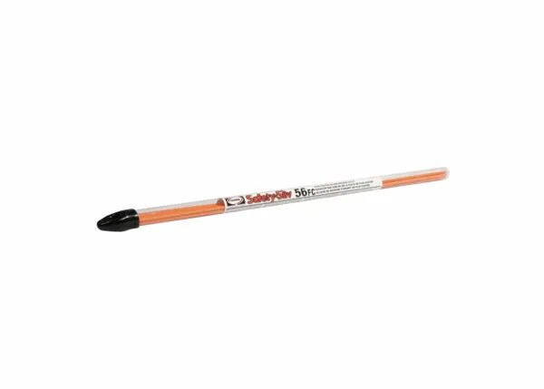 A Harris 56F5184 Safety-Silv 56FC flux-coated silver brazing alloy pen (3/32 in, 4 oz) features a transparent barrel, black cap, and orange plunger for precise alloy application—shown on a white background.