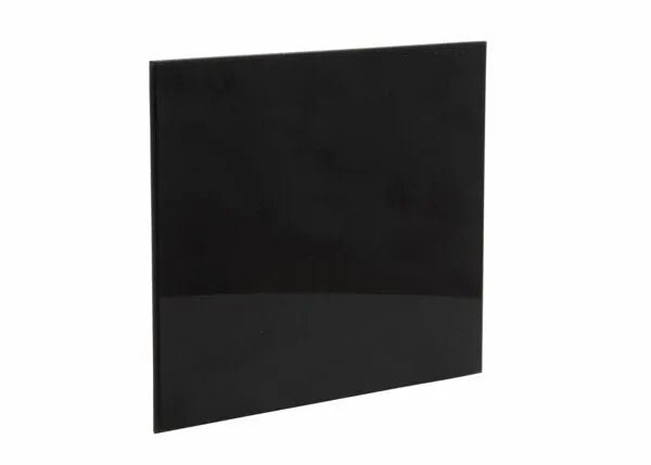 Harris Shade 9 Welding Helmet Filter Plate 4-1/2" x 5-1/4" for UV/IR protection, glossy black, shown upright on white background.