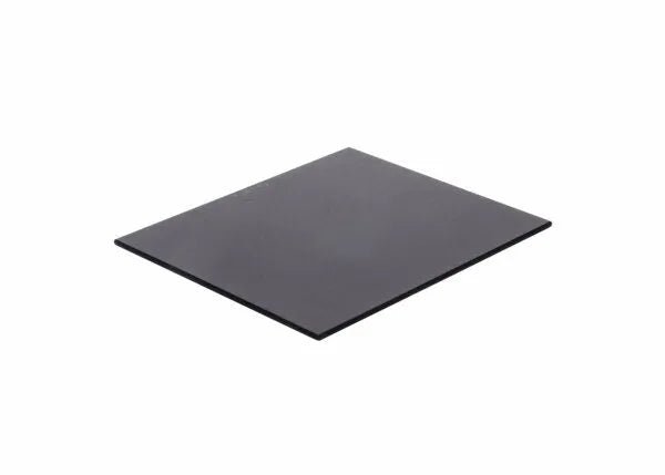 Harris Shade 9 Glass Welding Helmet Filter Plate, 4-1/2" x 5-1/4", UV/IR protective lens, flat black accessory on white background.