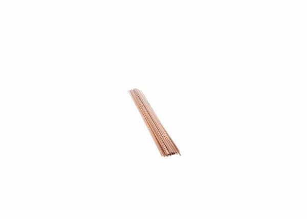 A bundle of Harris 5620F1 Stay-Silv 5 Phos-Copper Brazing Alloy rods (0.050 x 1/8 in, 1 ea tube) is shown arranged parallel on a white background. These shiny filler rods are ideal for copper-to-copper applications.